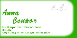 anna csupor business card